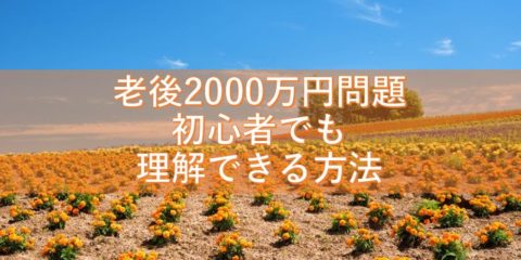 老後2000万円問題を初心者でもわかりやすく理解できる方法